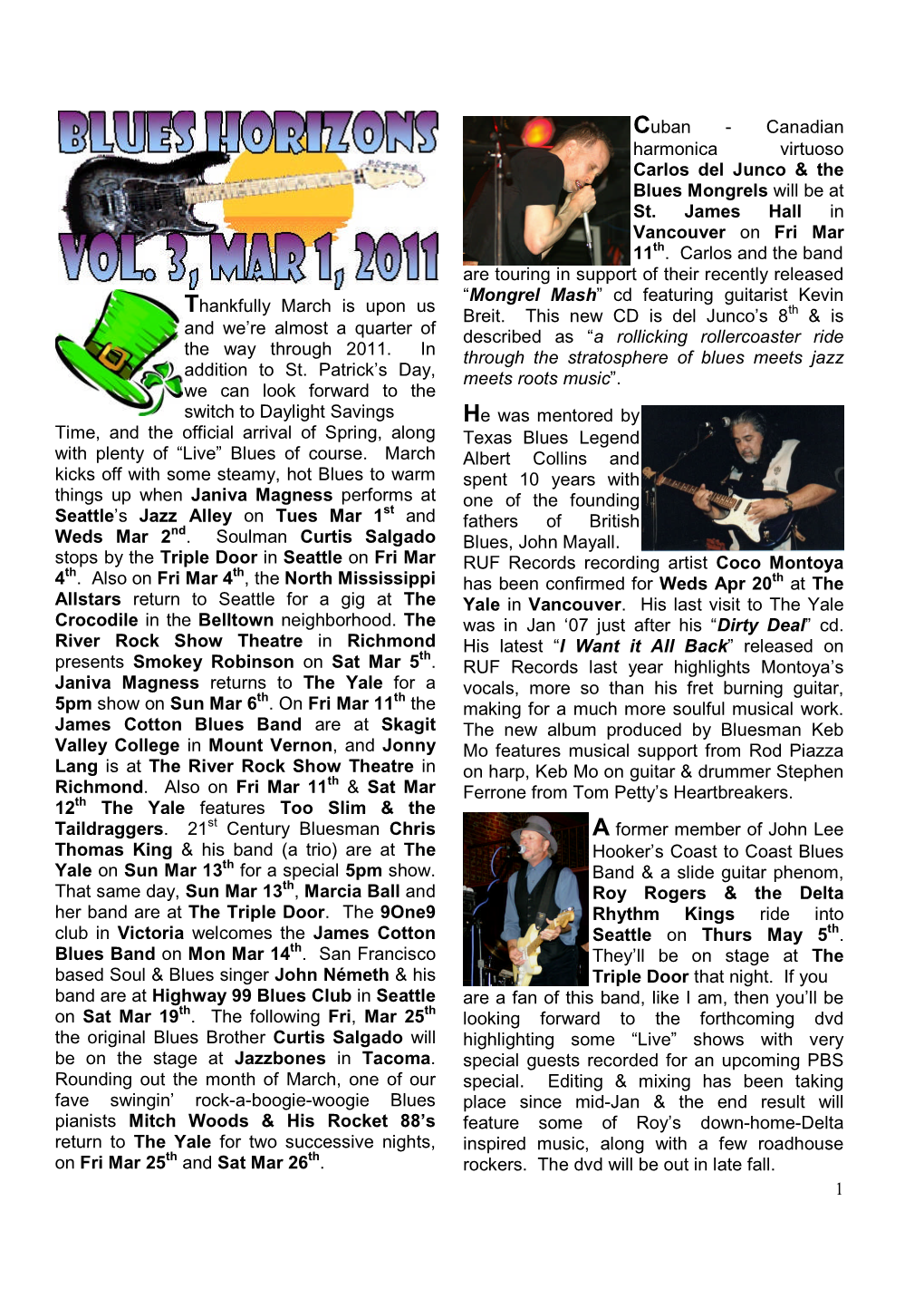 Blues Update Vol 3 2011 03.01.11