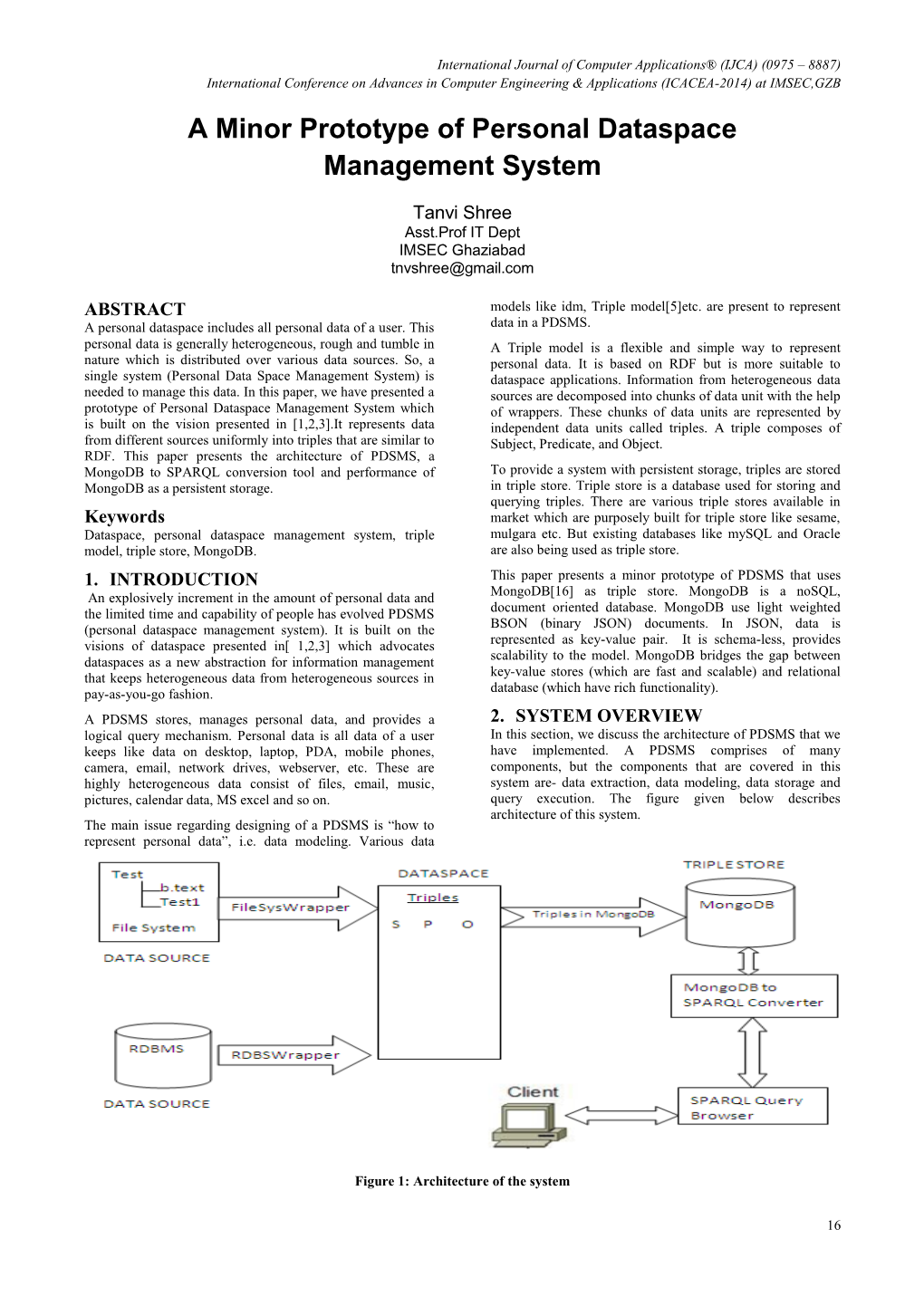 A Minor Prototype of Personal Dataspace Management System