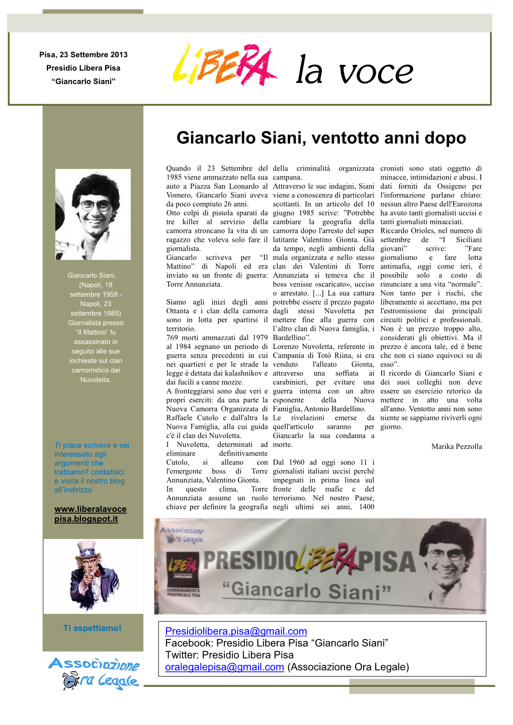 Giancarlo Siani, Ventotto Anni Dopo