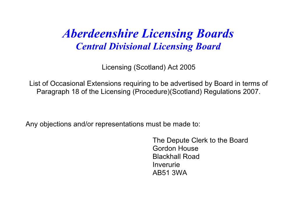 Aberdeenshire Licensing Boards