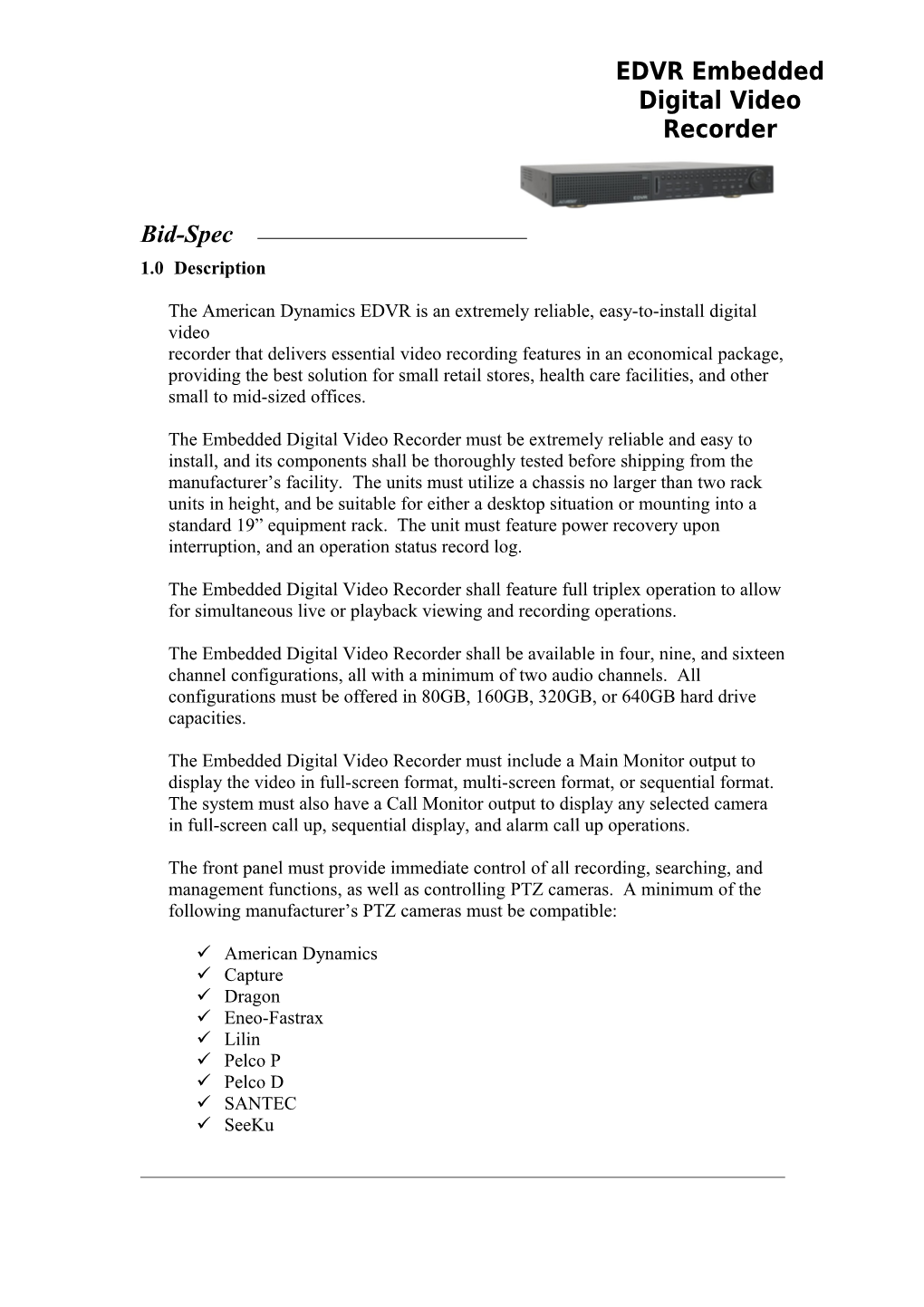 Intellex 16 & 8-Camera A&E Spec s1