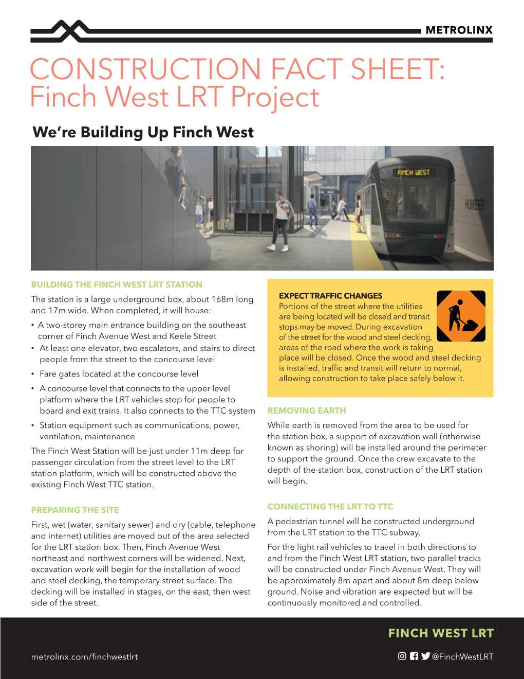 Finch West LRT Project Construction Fact Sheet