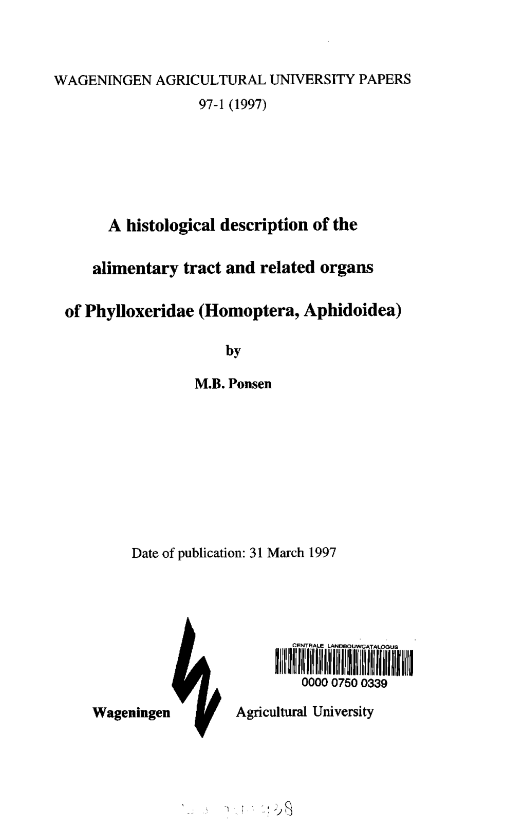 A Histological Description of the Alimentary Tract And
