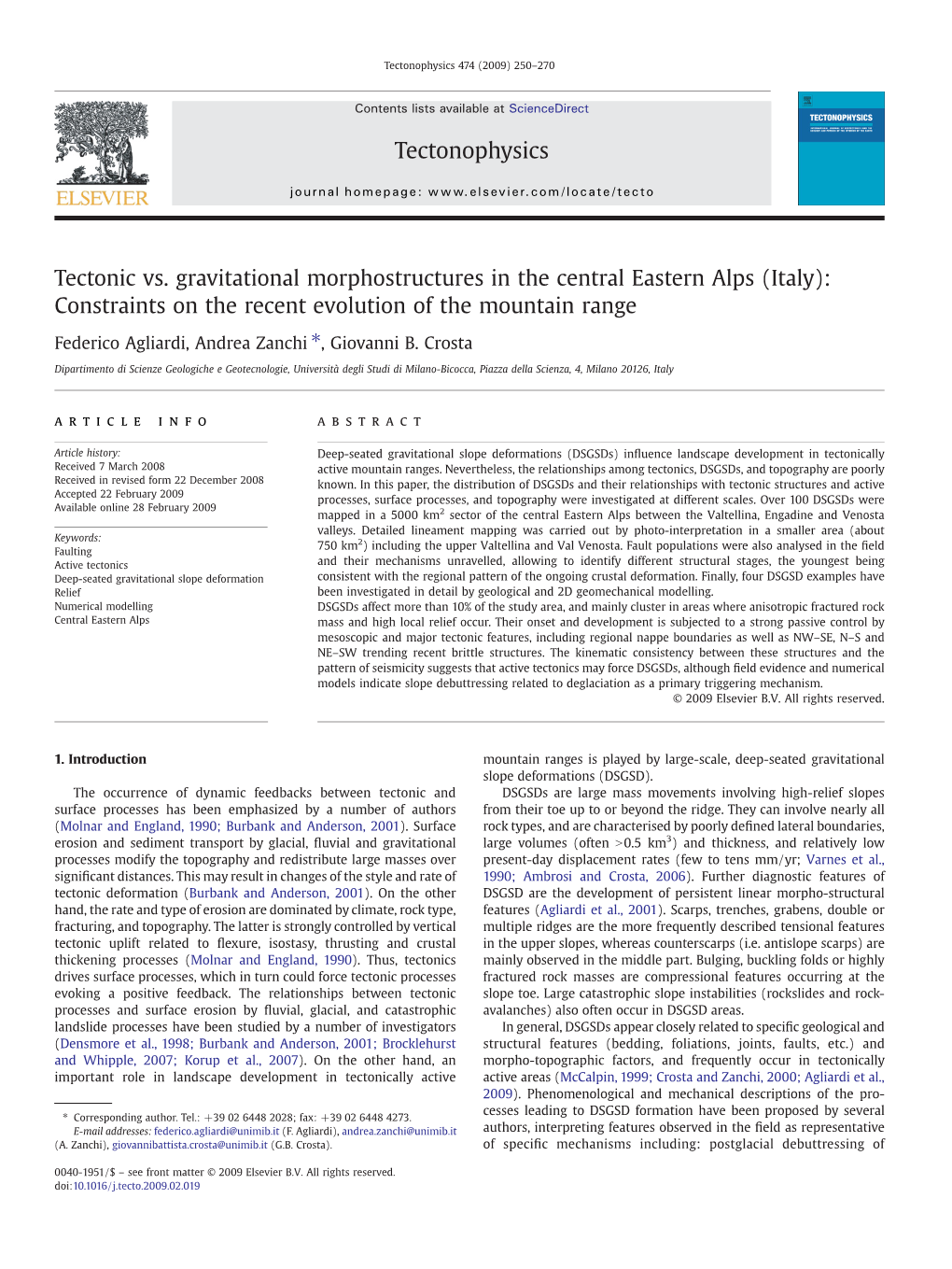 (Italy): Constraints on the Recent Evolution of the Mountain Range