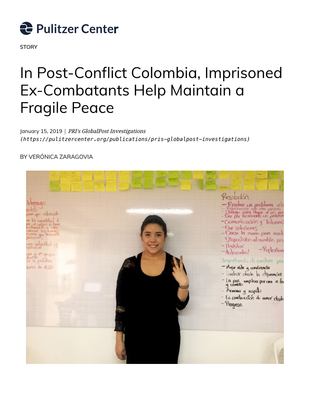 In Post-Conflict Colombia, Imprisoned Ex-Combatants