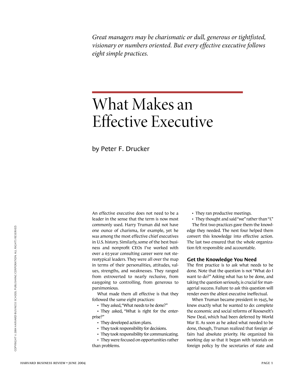 What Makes an Effective Executive