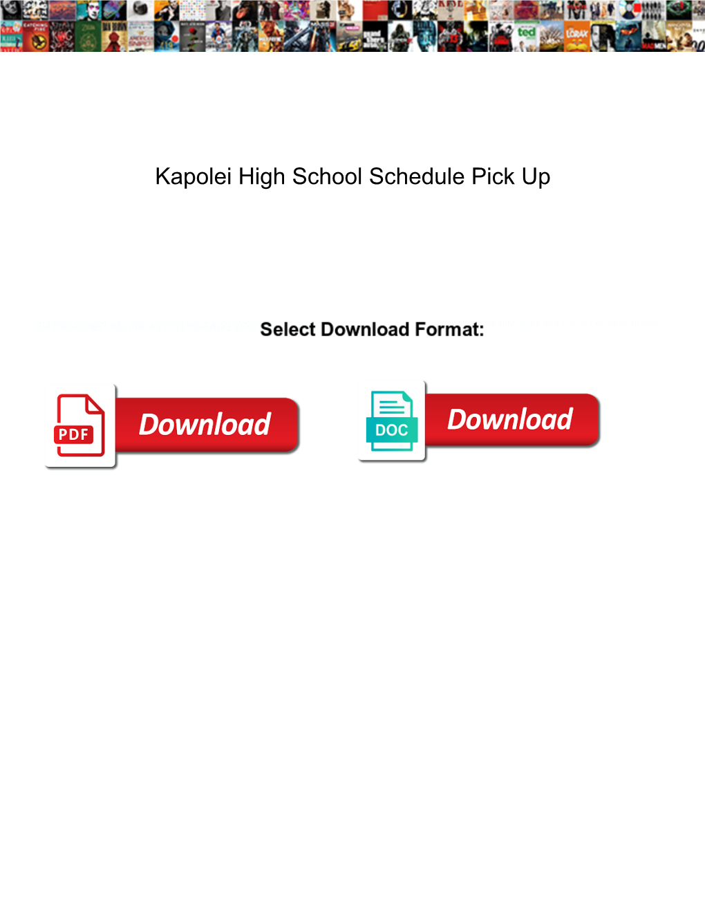 Kapolei High School Schedule Pick Up