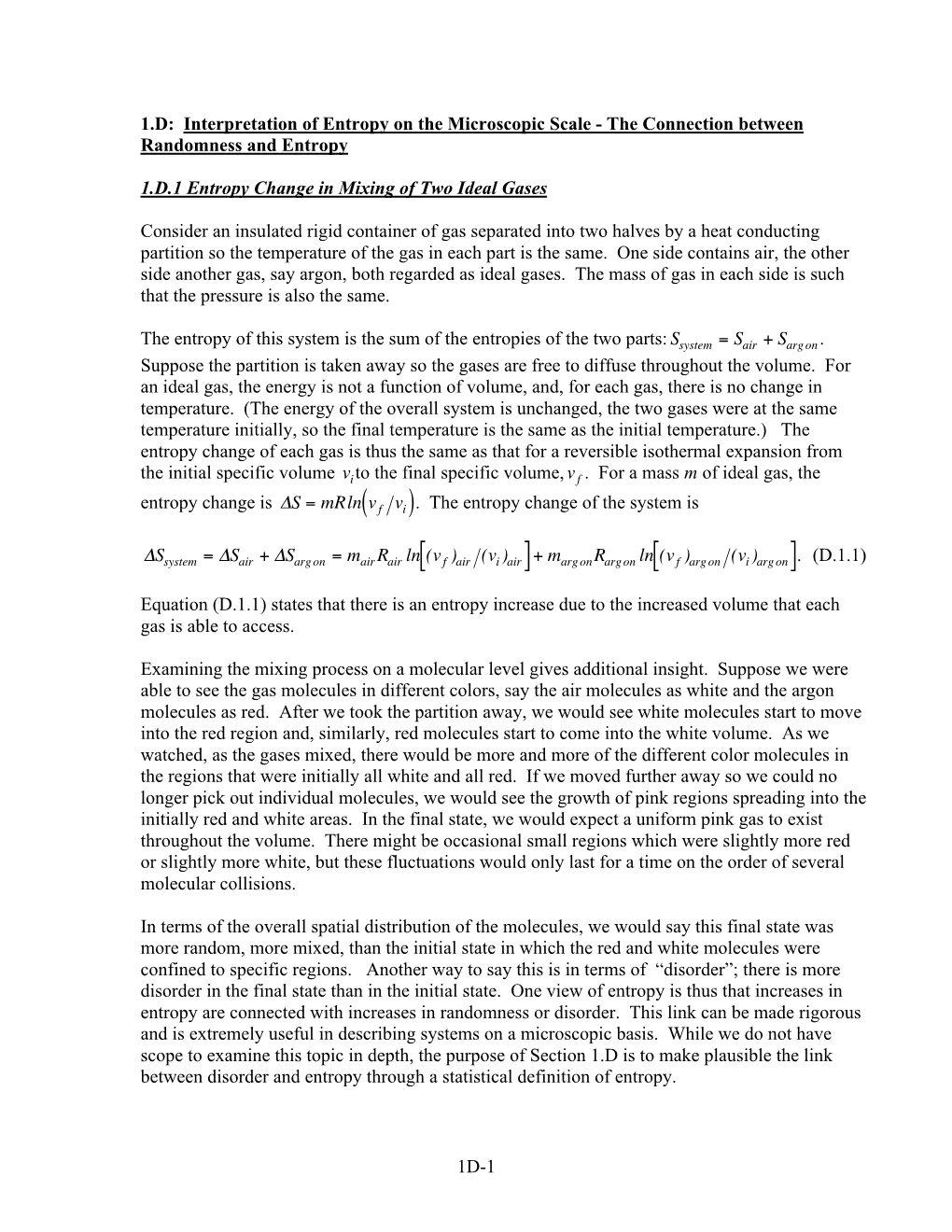 1D-1 1.D: Interpretation of Entropy on the Microscopic Scale