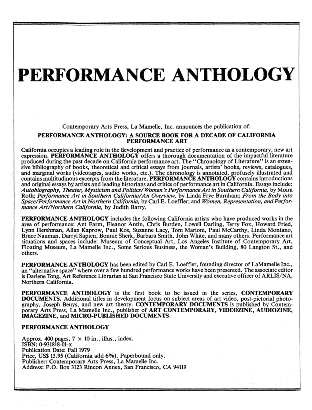 Ance Anthology