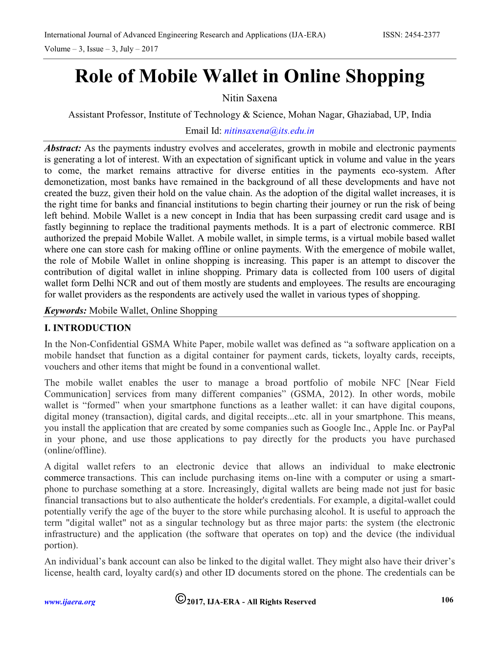 Role of Mobile Wallet in Online Shopping