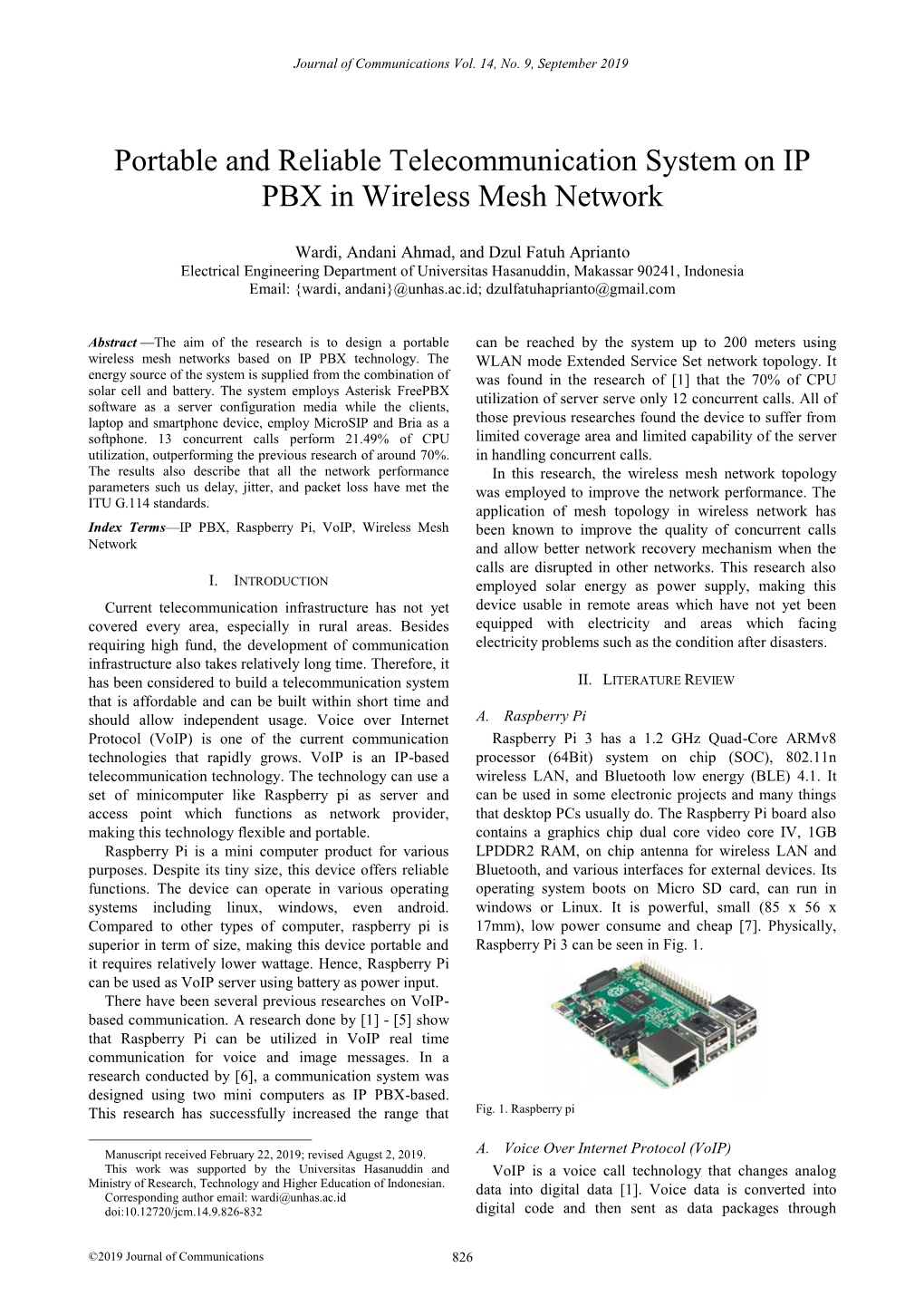 Portable and Reliable Telecommunication System on IP PBX in Wireless Mesh Network