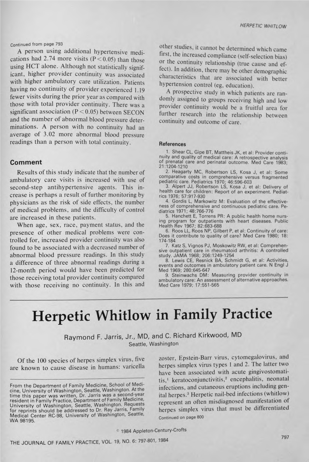 Herpetic Whitlow in Family Practice