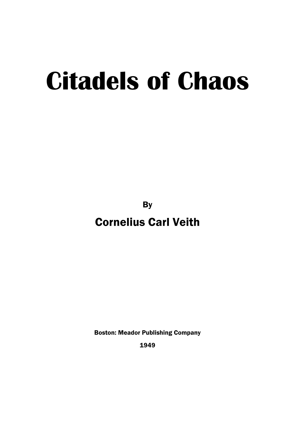 Citadels of Chaos