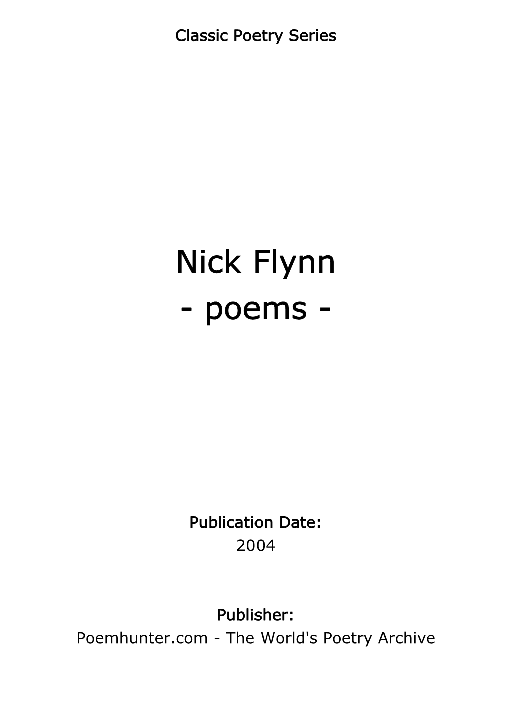 Nick Flynn - Poems