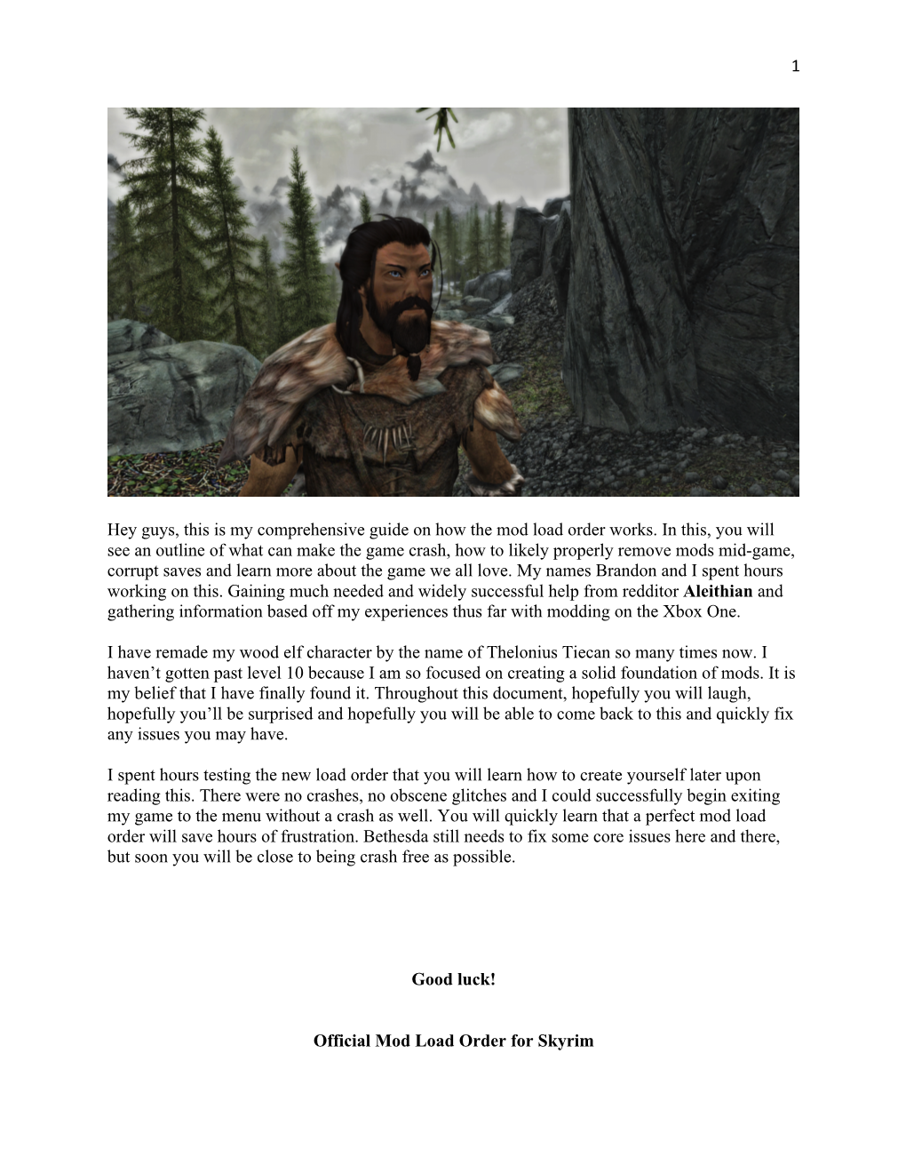 Official Mod Load Order for Skyrim 2