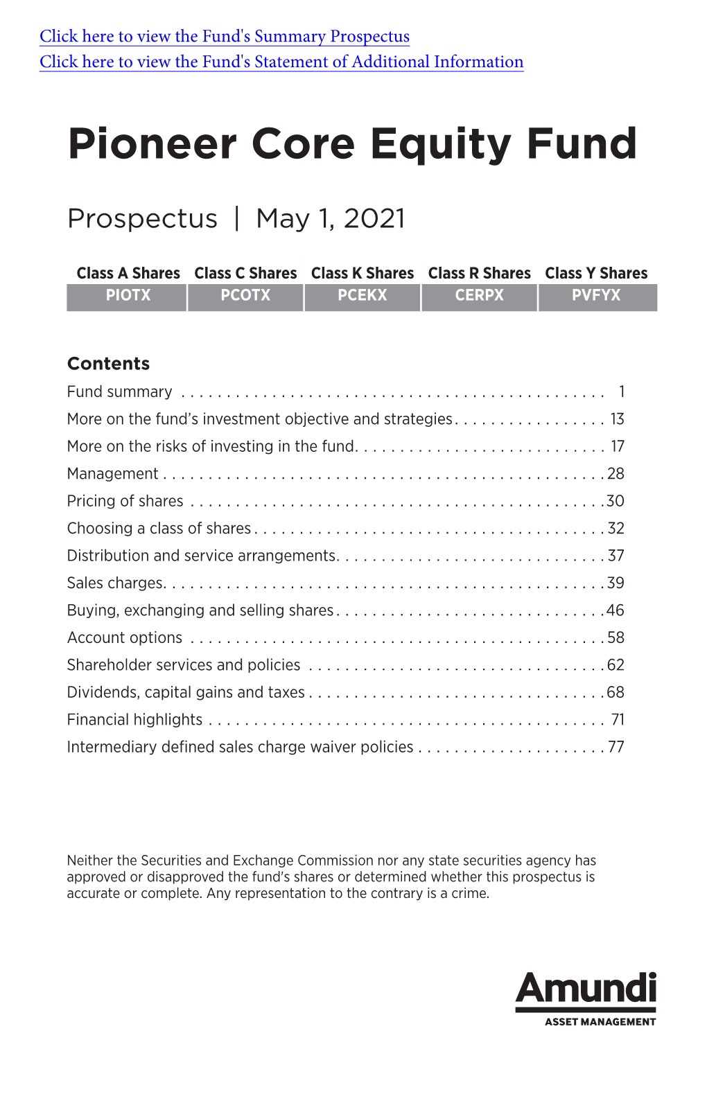 Pioneer Core Equity Fund