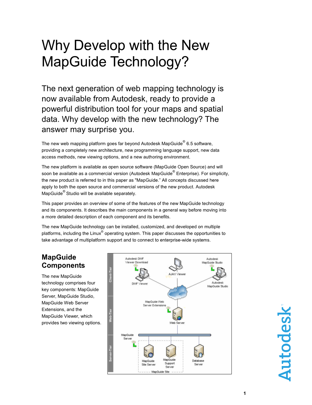 Why Develop with the New Mapguide Technology?