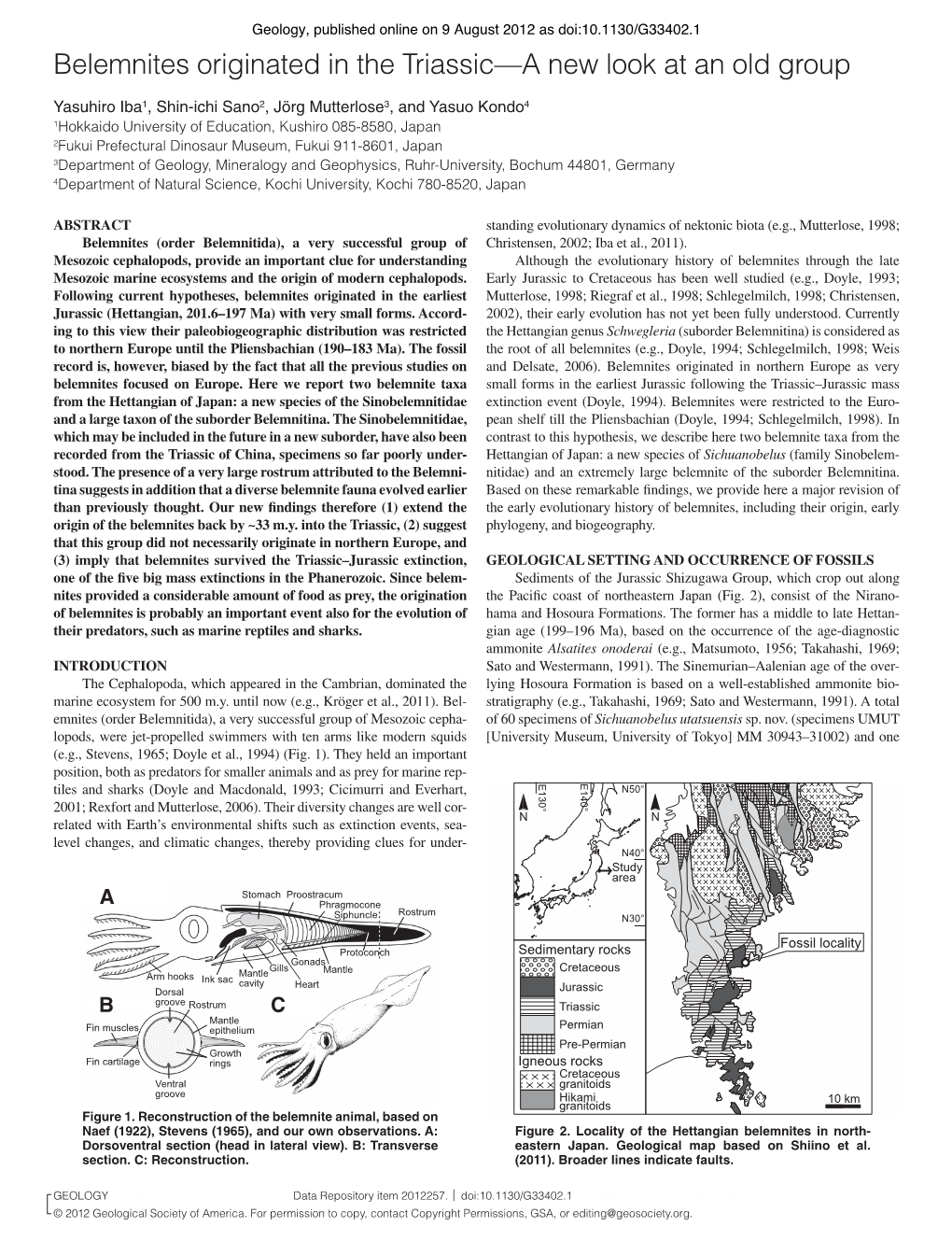 Belemnites Originated in the Triassic—A New Look at an Old Group