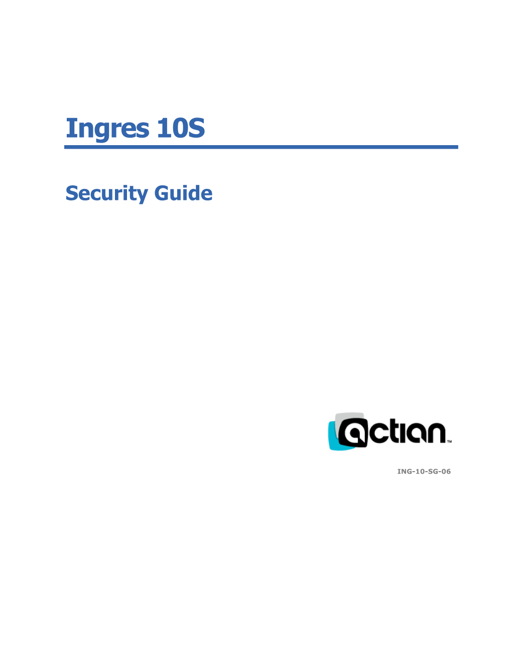 Ingres 10.1 Security Guide