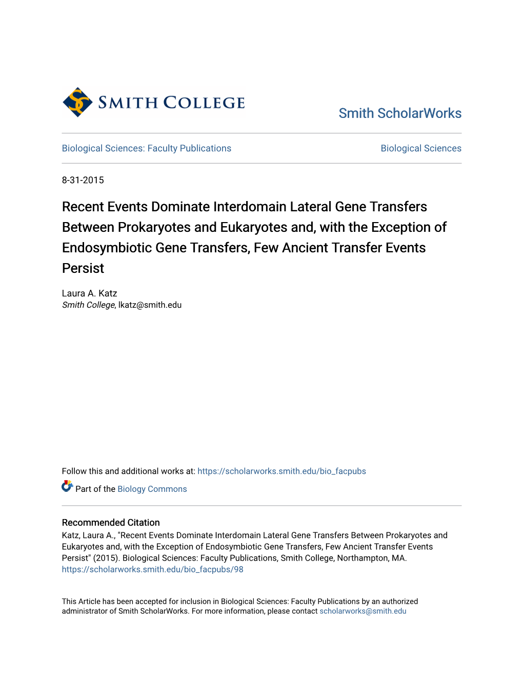 Recent Events Dominate Interdomain Lateral Gene Transfers Between