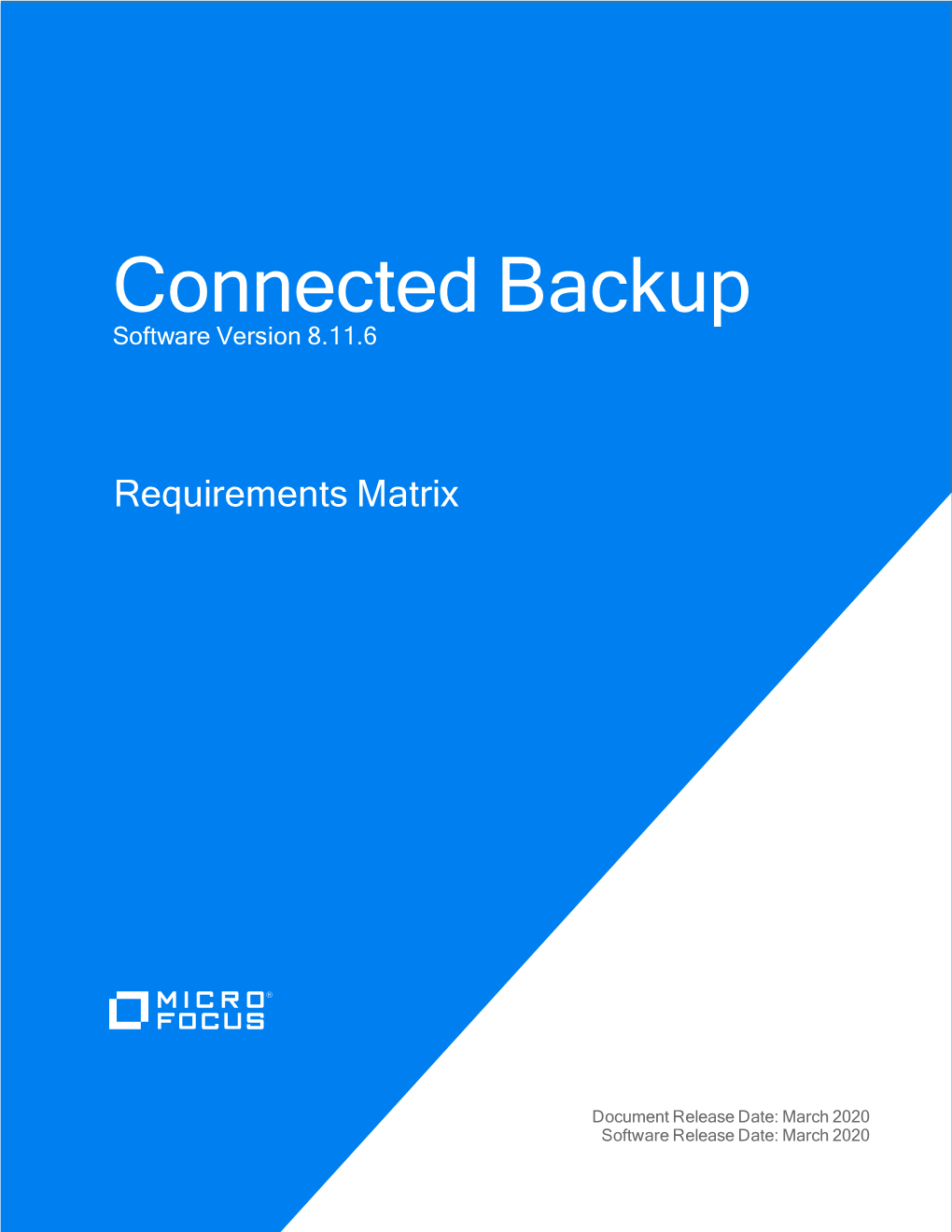Connected Backup 8.11.6 Requirements Matrix