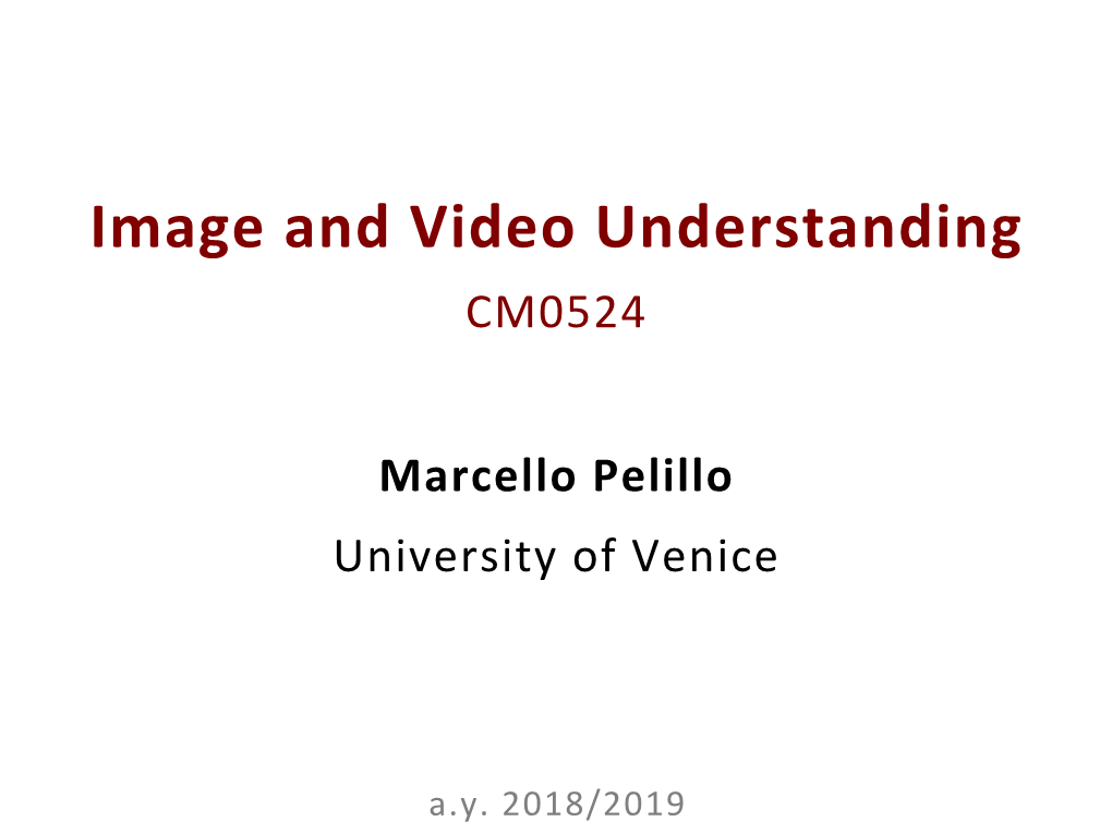 Image and Video Understanding CM0524