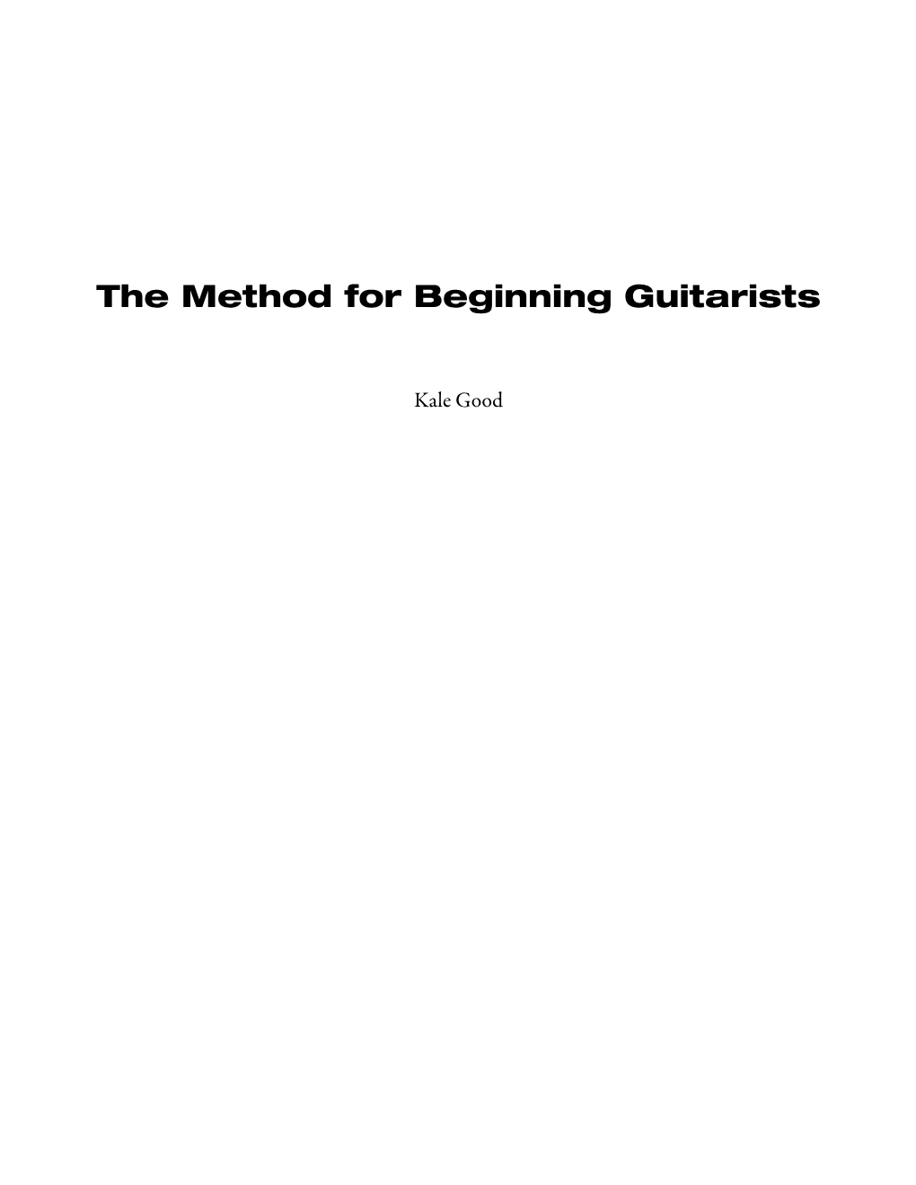 Beginner Guitar Method Book
