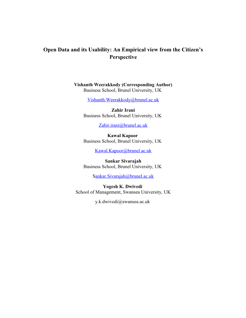 Open Data and Its Usability: an Empirical View from the Citizen S Perspective