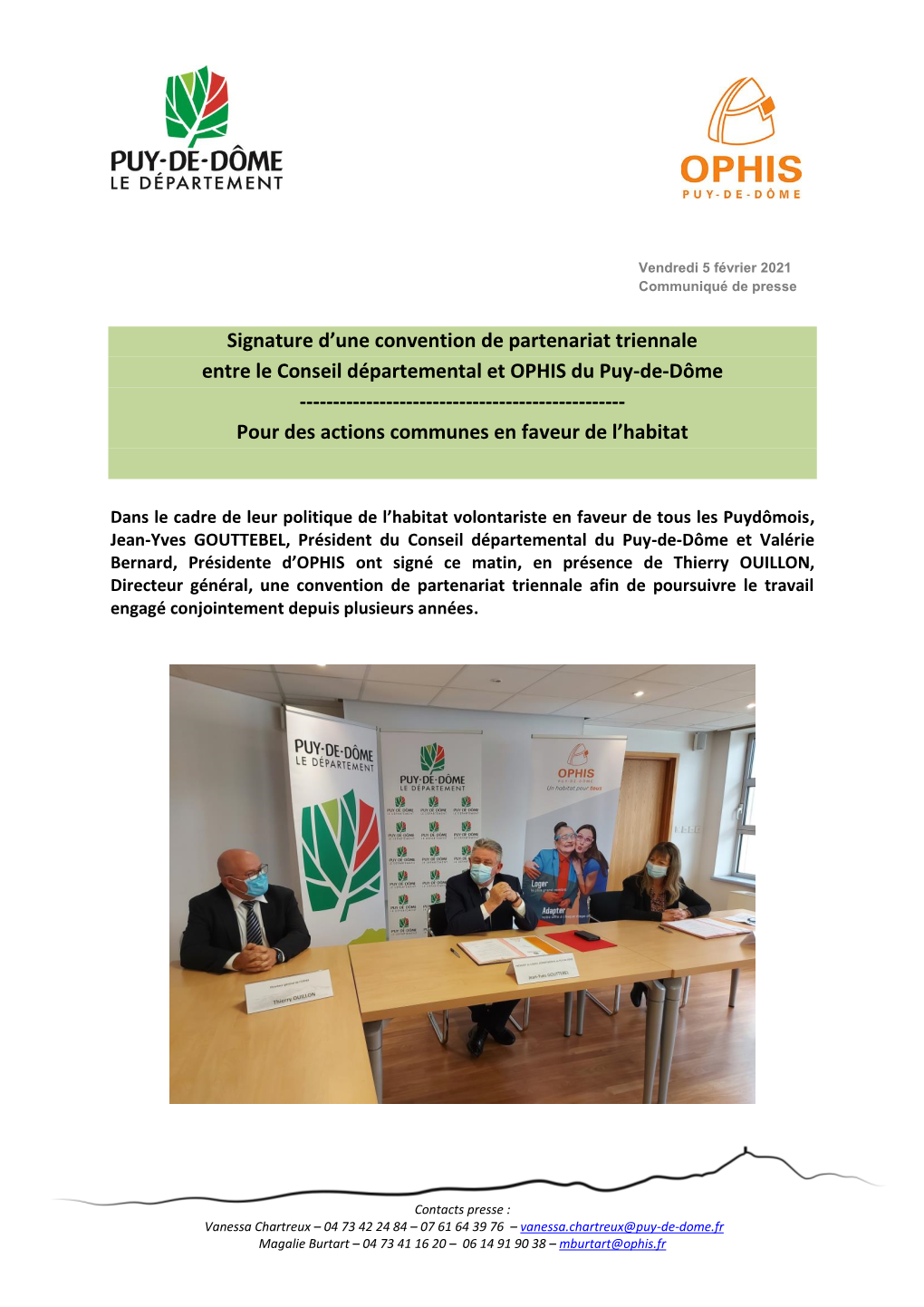 Signature D'une Convention De Partenariat Triennale