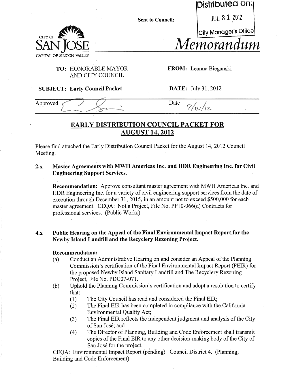 Memorandum CAPITAL of SILICON VALLEY