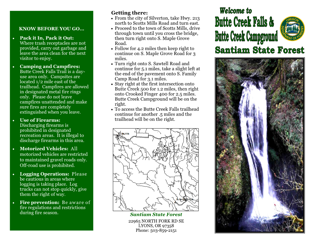 Butte Creek Falls Trailhead ​​And Campground Guide