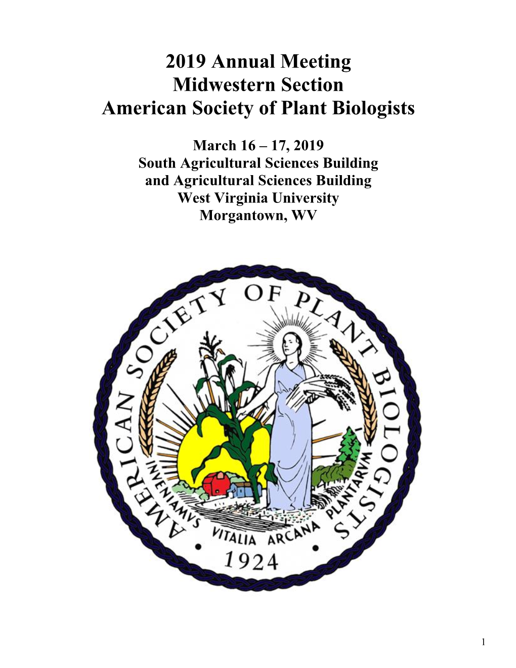 2019 Annual Meeting Midwestern Section American Society of Plant Biologists