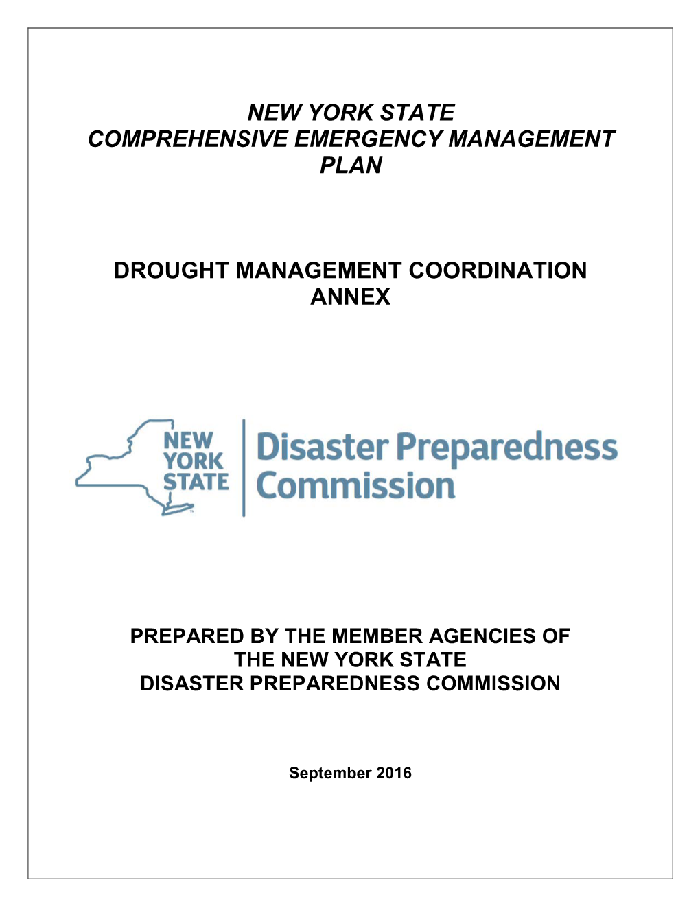 New York State Comprehensive Emergency Management Plan