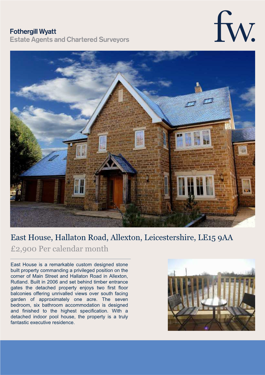 East House, Hallaton Road, Allexton, Leicestershire, LE15 9AA £2,900 Per Calendar Month