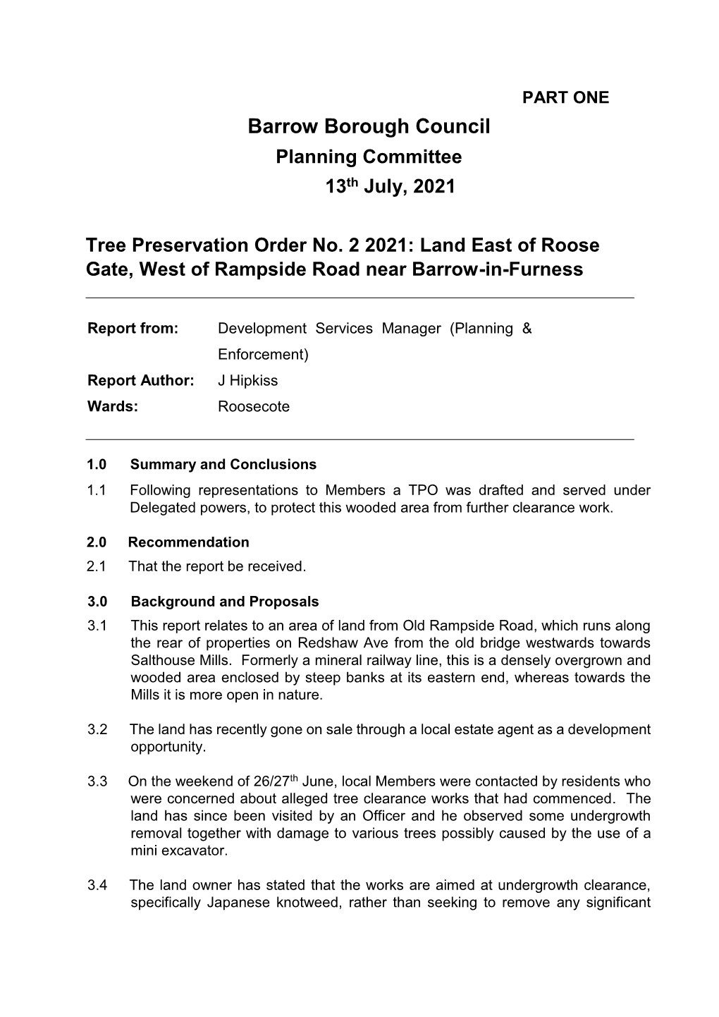 Land East of Roose Gate, West of Rampside Road Near Barrow-In-Furness