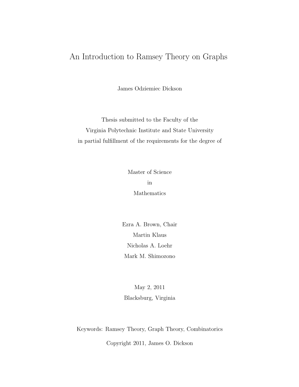 An Introduction to Ramsey Theory on Graphs