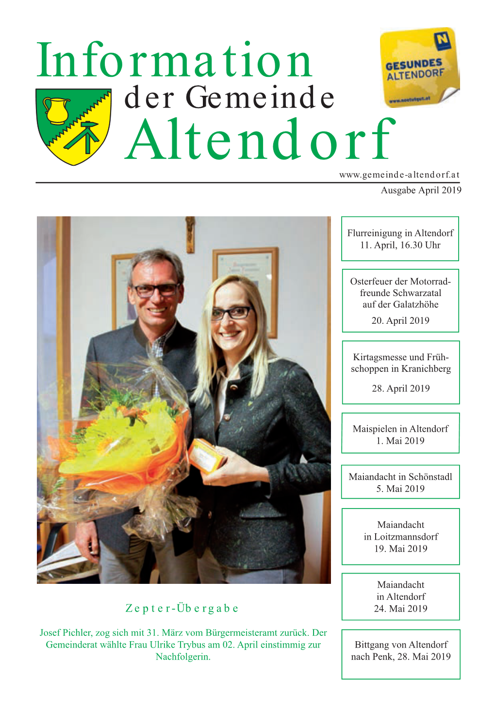 Information Der Gemeinde Altendorf Ausgabe April 2019