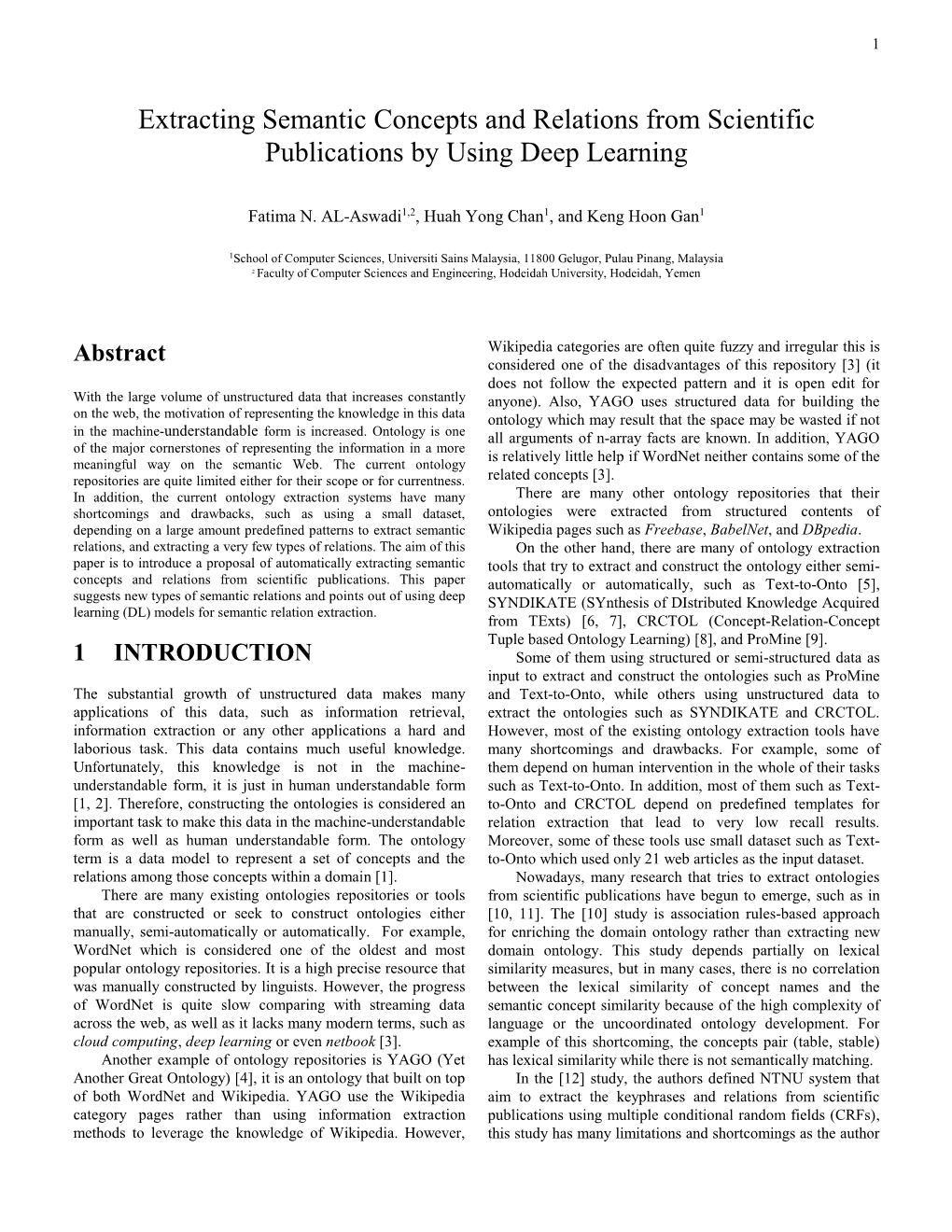 Extracting Semantic Concepts and Relations from Scientific Publications by Using Deep Learning