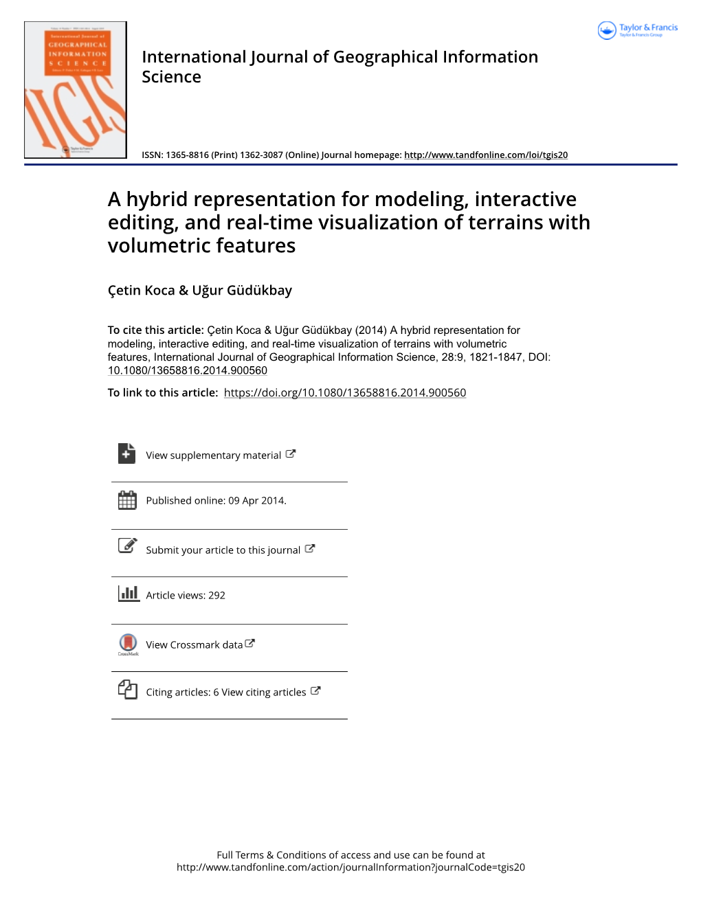 A Hybrid Representation for Modeling, Interactive Editing, and Real-Time Visualization of Terrains with Volumetric Features