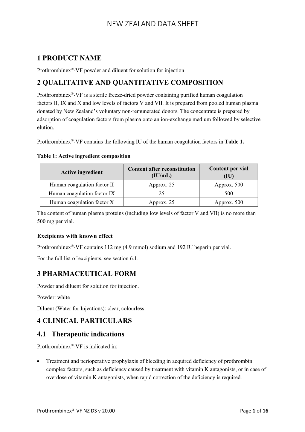 New Zealand Data Sheet