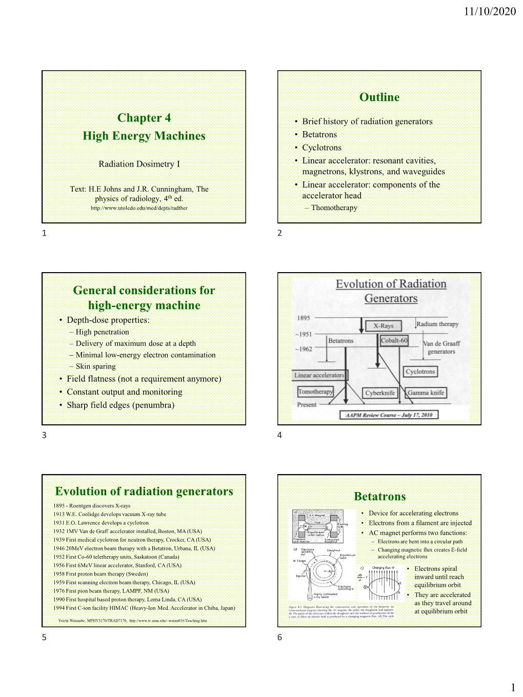 Chapter 4 High Energy Machines Outline General Considerations For