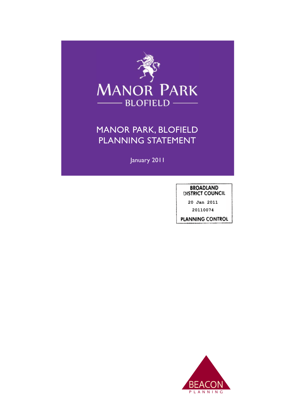 Manor Park, Blofield Planning Statement