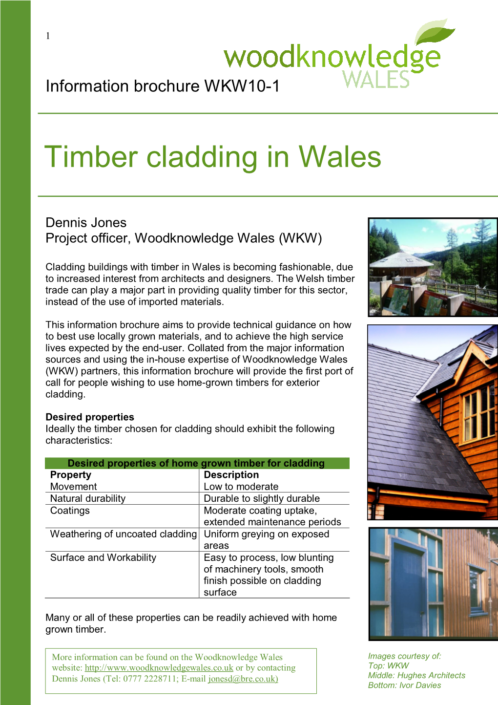 Info Brochure WKW10 1 Timber Cladding in Wales