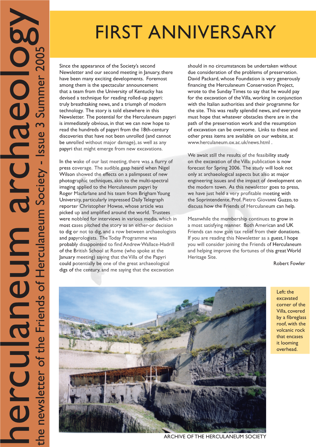 Herculaneum Archaeology Herculaneum of the Friends Herculaneum the Newsletter the HERCULANEUM ARCHIVE