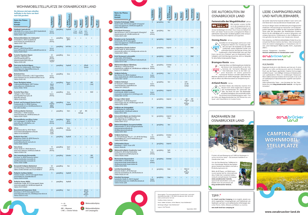 Campingflyer Osnabrücker Land