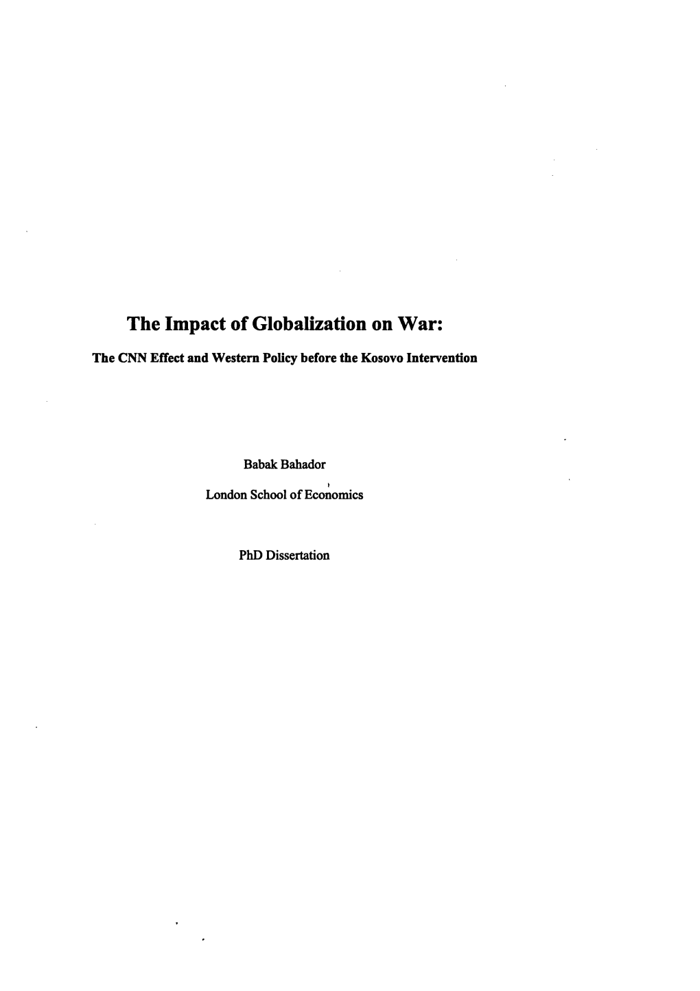 The Impact of Globalization on War