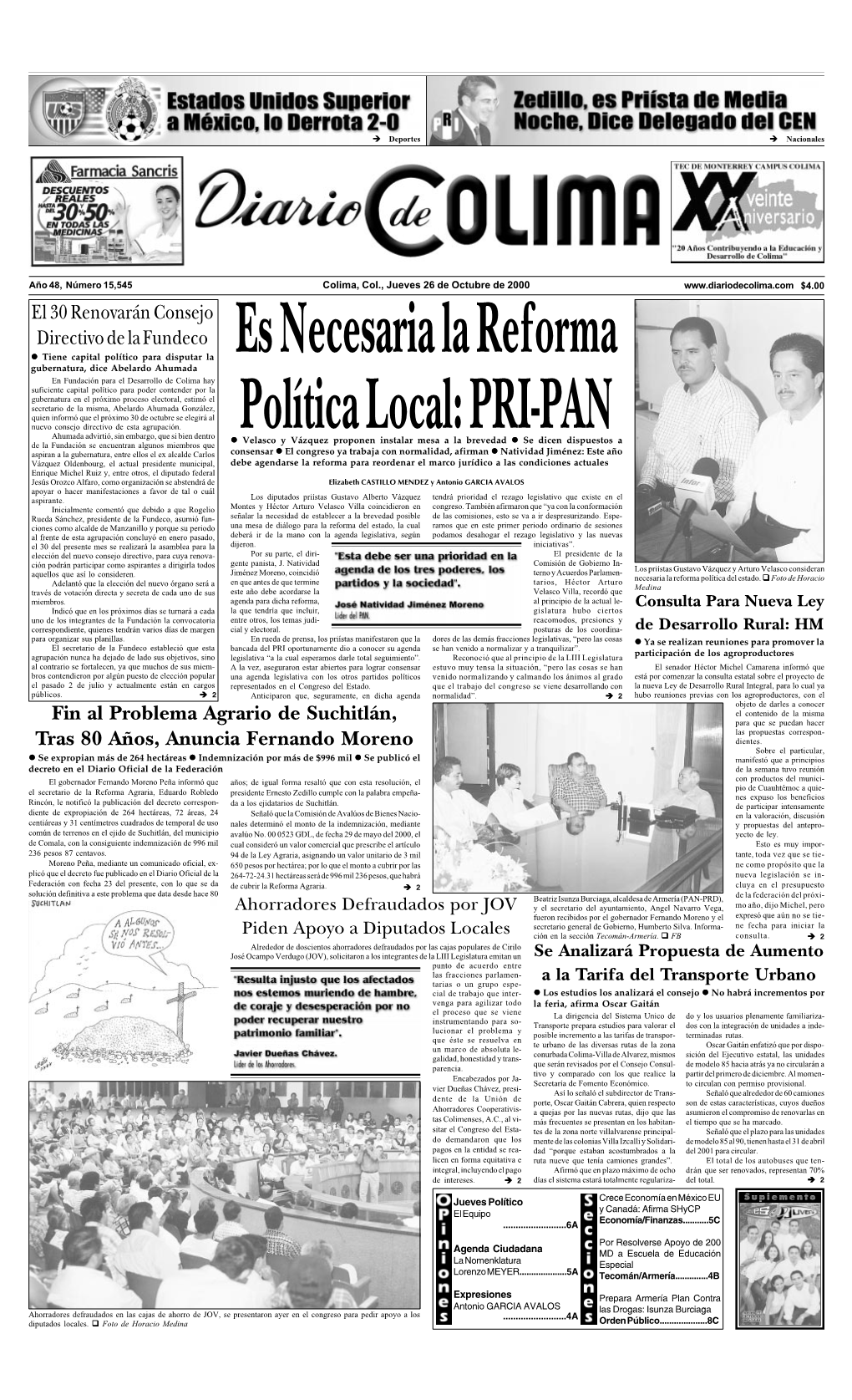 El 30 Renovarán Consejo Directivo De La Fundeco Fin Al Problema Agrario De Suchitlán, Tras 80 Años, Anuncia Fernando Moreno
