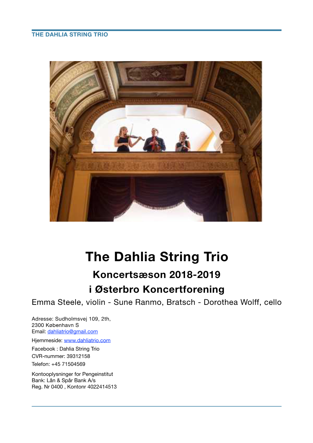 Dahlia String Trio Ansøgning