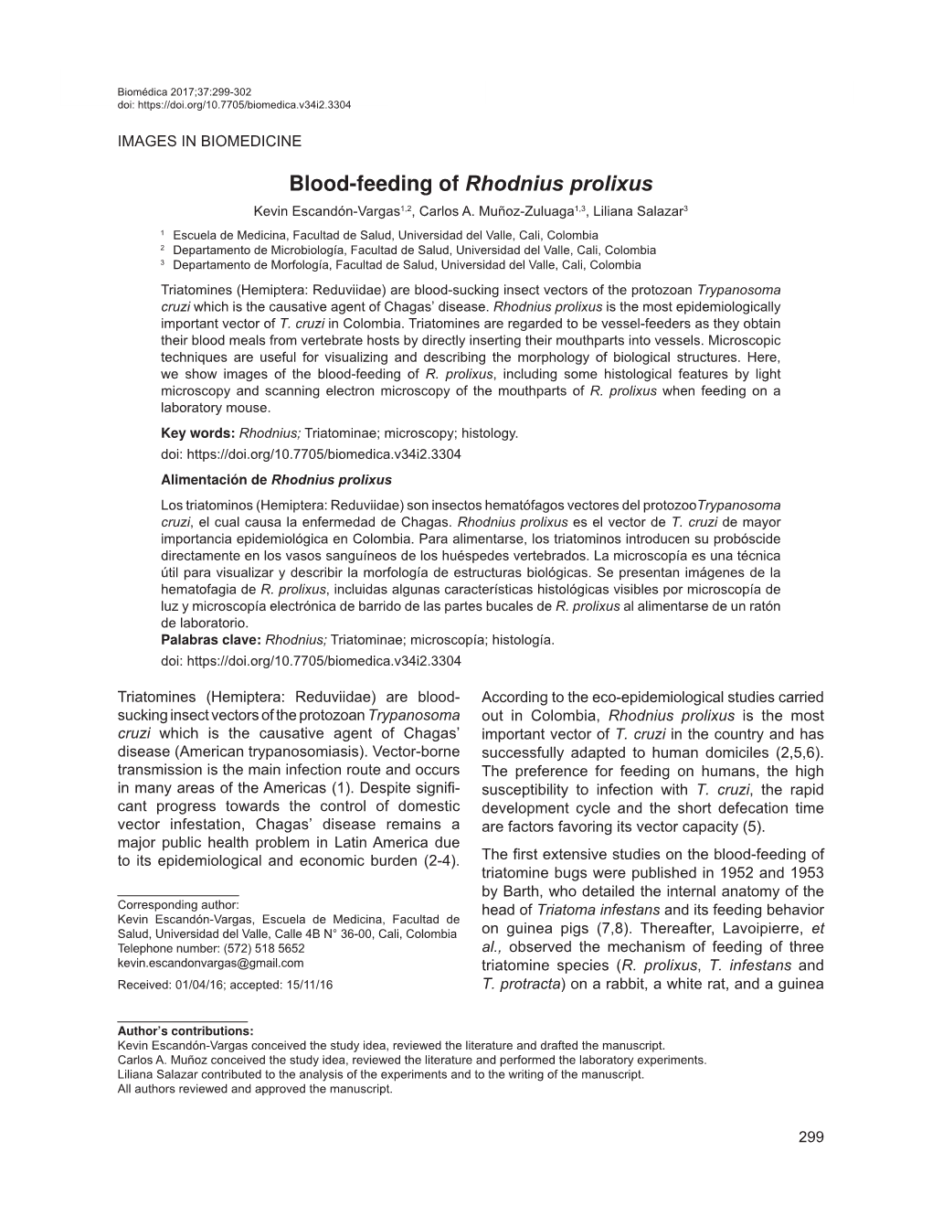 Blood-Feeding of Rhodnius Prolixus Doi
