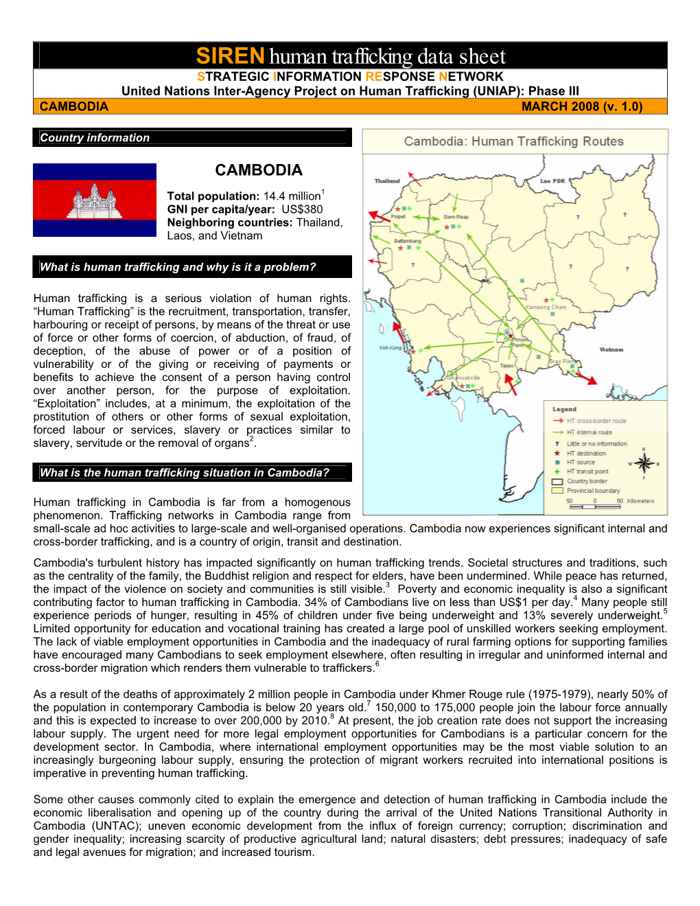 Sirenhuman Trafficking Data Sheet